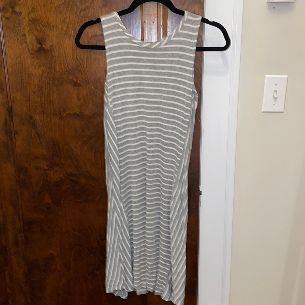 Grey & White Striped Dress